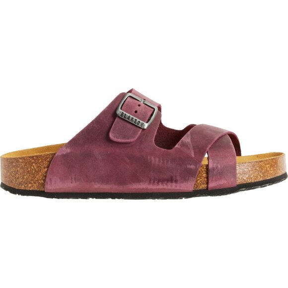 NEW Plakton Made in Spain Cork Footbed Sandals - Leather Apure/Burde For Women - Picture 3 of 7